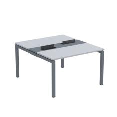 Mesa Plataforma Dupla Com Pé De Aço Para Coworking 110x140-2p Pdc11-14-2p Cinza-grafito