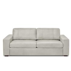 Sofá Decorativo Agatha 2 Lugares Sala De Estar 205cm Pés Em Madeira Couro Off White G88 - Gran Belo