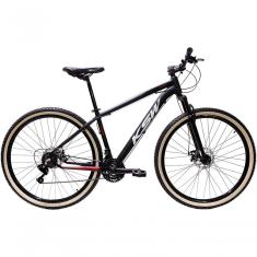 Bicicleta Aro 29 Ksw Xlt 24v Freio A Disco Suspensão Mountain Bike - Preto-vermelho-branco Tam.21