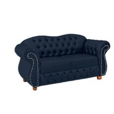 Namoradeira Chesterfield Merlo 2 Lugares - Suede Azul Marinho / Decora