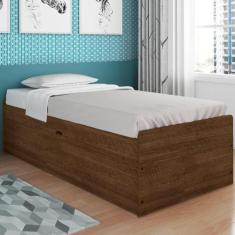 Cama Solteiro Baú Cinthya Malbec com Colchão - CASA H