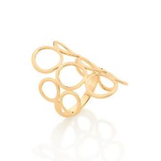 Anel Rommanel Banhado Ouro Círculos Vazados 511048, 22