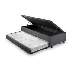 Bicama com Baú Solteiro Reforçado em Linho 88x188cm B&G