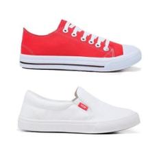 Kit 2 Pares Tênis All Colors e Casual Slip On Iate + Palmilha Com Bolha em Gel Anatômica-Feminino