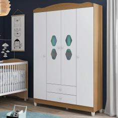 Roupeiro com 4 portas Gravata New York Branco Almendra