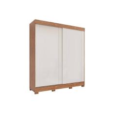 Guarda Roupa Casal 2 Portas de Correr e 3 Gavetas c/ Pés Ilhéus Cinamomo/Off White - Panan