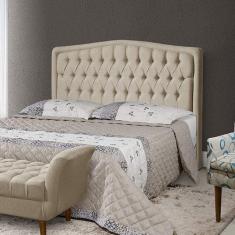 Cabeceira Queen Costa Rica Atraente Móveis Linho Bege