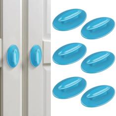 Elistonie Pacote com 6 puxadores de armário instantâneos, puxador de gaveta, puxador de gaveta com adesivo para porta deslizante para janelas de vidro, guarda-roupas, botão de descascar e colar sem