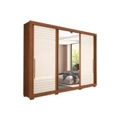 Guarda Roupas 3 Portas de Correr e 6 Gavetas c/ Espelho e Vitória Avel