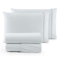 Jogo de Cama Lençol para Cama Casal Queen 4 Peças 100% Algodão 150 Fio