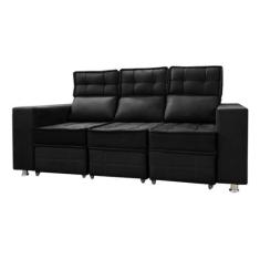 Sofá Retrátil e Reclinável 3 lugares Londres 2.10cm com Molas Veludo S