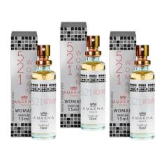 Kit 3 Perfume 521 Woman Feminino Amakha Paris Bolso Bolsa