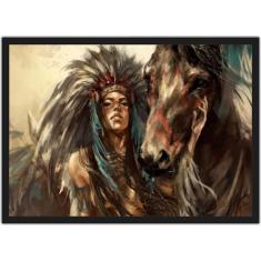 Quadro Decorativo índio Indígena Decorações Com Moldura - Vital Quadro