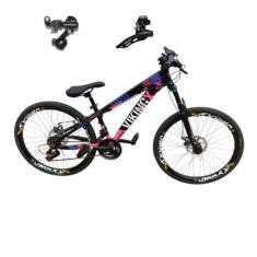 Bicicleta Aro 26 Vikingx Tuff 25 Cambio Shimano Traseiro Dianteiro 24v