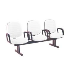 Cadeira em Longarina com 03 lugares Linha Blenda Branco