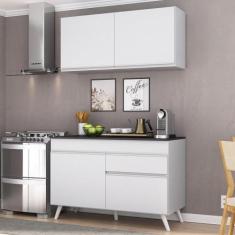 Armário de Cozinha Compacta 120cm Veneza Multimóveis V3687, Branco