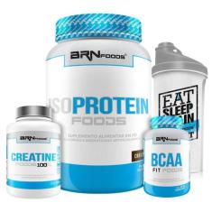 Kit Iso Protein + Creatina + Bcaa E Coqueteleira - Brn Foods
