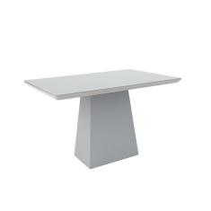 Mesa de Jantar Retangular com Tampo de Vidro Bárbara Off White 135 cm