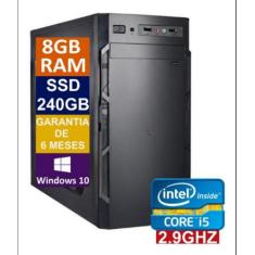 Pc Computador Cpu Core I5 + 8gb Ram, Ssd 240gb - Windows 10 pro - inte