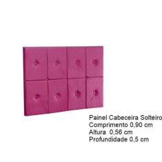Painel Cama Box Botão Solteiro 0,90 Elegance Cor Pink