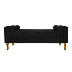 Recamier Baú Félix Solteiro 90cm Suede Preto