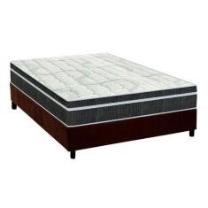 Cama Box Casal: Colchão Molas Bonnel Orthoflex Venezia + Base CRC Sued