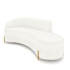 Sofá 4 Lugares Orgânico 220cm Pé Dourado Morgan Bouclê Off White D03 - D'rossi