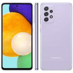 Smartphone Samsung Galaxy A52 Violeta 128GB, 6GB de RAM, Tela Infinita 6.5", Câmera Traseira Quádrupla, Bateria de 4500mAh, Dual Chip e Octa Core
