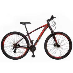 Bicicleta Aro 29 KSW XLT 2020 Altus 24v e Trava Preto com Vermelho e Laranja 15