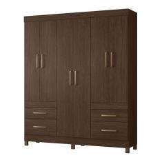 Guarda Roupa Casal 6 Portas Com Pés Poema ébano Touch 64400