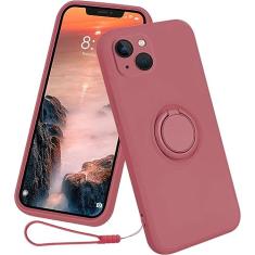 Capa de suporte de anel magnético de silicone líquido para Samsung Galaxy A53 5G A33 A23 A13 4G A04S A14 A34 A54 Capa de suporte de alça, vinho, para A04s