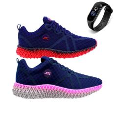 Kit 2 Tênis Casual Esportivo Para Passeio Caminhada Academia + Relógio Unissex-Feminino