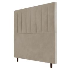 Cabeceira Cama Box Casal Queen Size Itália 160cm Suede Bege