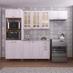 Cozinha Completa Firenze 12 Portas 2 Gavetas com Vidro 6171.132 Branco - Indekes