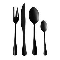 LYOR Faqueiro de Aço Inox Positano Preto 24 Peças - Jogos de Talheres - Mesa Posta - Utensílios de Cozinha, Enxoval, Casamento, Decoração