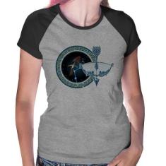 Baby Look Raglan Signo Sagitário Astrologia - Foca na Moda, Cinza, Pre