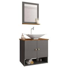 Gabinete Banheiro Deli Concava Bco Torneira Valv Click Inox