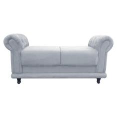 Recamier Barcelona Namoradeira Calçadeira Suede Cinza - DROSSI