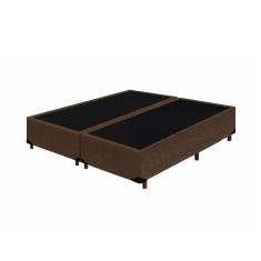 Cama Box Queen Bipartido King Design Suede Marrom 158x198x40