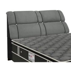 Cabeceira Cama Box Estofada King King Imperador Suede Cinza/negro - Simbal