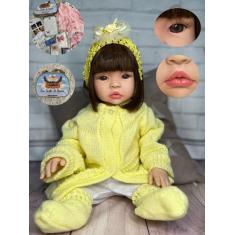 Bebe Reborn Boneca 100% Silicone Castanho AM Enxoval - Que Sonho de Ne