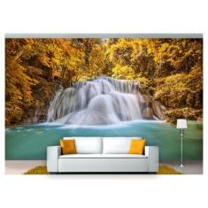 Papel De Parede Cachoeira Natureza Outono 3D 6M² Nch144 - Você Decora