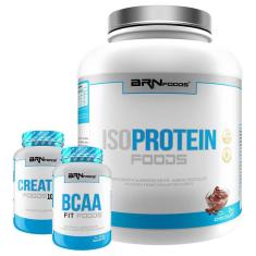 Kit Iso Protein Foods 2Kg Chocolate Bcaa Creatina - Brnfoods