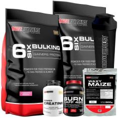 Kit 2x Six Bulking 6 Kg + 2x Power Creatina 100g + Waxy Maize 800g Ref
