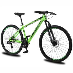 Bicicleta Aro 29 KRW Alumínio Shimano TZ 24 Velocidades Freio a Disco Suspensão Mountain Bike KR9-Unissex