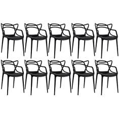 Loft7, KIT - 10 x Cadeiras Masters Allegra - Preto