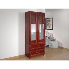 Guarda-roupa Solteiro com Espelho 4 Portas 2 Gavetas Teresina Mel