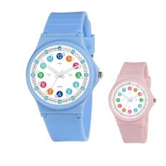 SYOYUEX Relógio analógico infantil ajuda a dizer as horas, relógio à prova d'água para crianças, meninos, meninas de 7 a 18 anos, pulseira macia, tempo de aprendizagem, professor, fácil de ler