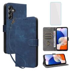 IUQXU Capa carteira para celular Samsung Galaxy A15 5G com protetor de tela [bloqueio RFID] suporte de cartão de couro com suporte para celular feminino para Galaxy 15A 5G A15 SM-A156U Samsung A 15 G5