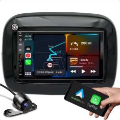 kit multimidia mp5 com bluetooth espelhamento e carplay + moldura de 7